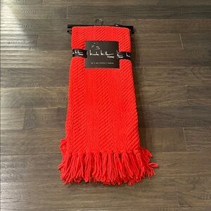 Nicole Miller Throw Blanket Tomato Red new 50”x60”
